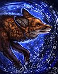  2017 black_nose canine detailed_background digital_media_(artwork) feral flashw fox fur long_mouth mammal no_sclera orange_fur paws smile solo water 