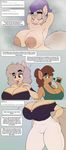  2017 absurd_res anthro arms_above_head beverage big_breasts breasts bust_portrait clothed clothing dickgirl duo earth_pony english_text equine eyelashes eyes_closed eyeshadow fan_character female georgia_lockheart hair hellen_lockheart hi_res horse huge_breasts intersex jewelry makeup mammal my_little_pony nipples nude pony portrait potion solo steam stunnerpony text towel 