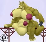  anthro balls biceps big_balls big_breasts big_muscles breasts bridge dickgirl feline huge_balls huge_breasts huge_nipples hyper hyper_balls intersex lion macro mammal muscular muscular_legs nipples partially_sheathed pawpads paws pink_nipples railroad solo thick_thighs train triceps urethra vehicle xatanlion 