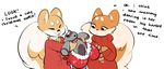 2017 anthro canine cherrikissu child christmas clothing cute dog duo eyes_closed female frankie_(cherrikissu) fur hair hat holidays mammal plushie saluki santa_hat sibling sisters stacy_(cherrikissu) young 