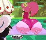  2017 adventure_time big_butt bubble_butt butt cartoon_network clothed clothing duo embarrassed feet female flower hair hat huge_butt humanoid hyper hyper_butt kneeling looking_back mammal marceline_abadeer not_furry pink_hair plant ponytail princess_bubblegum somescrub vampire 