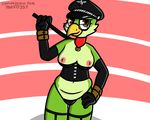  2017 5:4 anthro avian beak bird breasts clothing crinaia digital_media_(artwork) eyewear female girdle glasses nipples pokefound riding_crop simple_background smile solo starbound video_games whip 