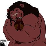  ? anthro biceps big_muscles capcom digital_media_(artwork) duo duramboros ear_piercing feline horn hug lion macro mammal monster_hunter muscular muscular_arms open_mouth piercing simple_background smile teeth triceps video_games xatan xatanlion 