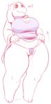  &lt;3 2017 angstrom anthro big_breasts blush boss_monster breasts caprine clothed clothing clothing_lift female front_view fur goat horn long_ears looking_down mammal presenting robe smile solo standing thick_thighs thong toriel undertale video_games white_fur wide_hips 