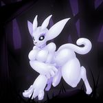  anthro breasts dickgirl glowing glowing_eyes guardian_spirit horn intersex limebreaker mammal ori ori_and_the_blind_forest penis spirit thick_thighs 