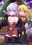  caibao christmas flandre_scarlet horns pantyhose pointy_ears remilia_scarlet touhou wings 