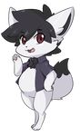  2017 ambiguous_gender anthro black_nose canine clothed clothing cute digital_media_(artwork) earth_fox earthb-kun fennec fox fur hair looking_at_viewer mammal open_mouth red_eyes semi-anthro slightly_chubby smile solo standing tuft white_fur 