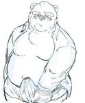  2017 anthro bear belly bulge eyewear glasses male mammal overweight overweight_male simple_background solo tokyo_afterschool_summoners volos white_background youyoushiroku42 