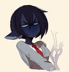  angry black_hair blue_eyes breasts dragon female frown hair humanoid kanel my_hero_academia smolder solo steam 