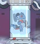 2017 alien blue_body blue_claws claws digital_drawing_(artwork) digital_media_(artwork) disney eisen_(character) experiment experiment_(species) hammerface hi_res inside lilo_and_stitch open_mouth toe_claws transformation trapped trevor-fox 