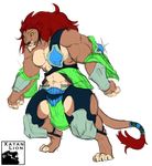  abs alpha_channel armor big_pecs black_sclera clothing digitigrade feline gauntlets gloves greaves lion loincloth male mammal mane muscular muscular_arms muscular_male paws pecs simple_background thick_thighs transparent_background xatanlion 