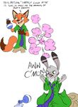  2016 4_fingers absurd_res annoyed anthro bottle canine clothed clothing d:&lt; dialogue dipstick_ears dipstick_tail disney english_text fox fur green_eyes grey_fur hi_res holding_bottle holding_object jack_savage lagomorph magic male mammal multicolored_tail necktie nick_wilde open_frown orange_fur oversized_clothing potion quirky-middle-child rabbit simple_background spill text white_background zootopia 