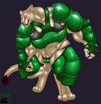  abs armor biceps big_muscles black_lips black_sclera camel_toe clothing digitigrade feline female lion mammal muscular muscular_arms muscular_female muscular_legs pawpads paws pussy thong wardrobe_malfunction xatanlion 