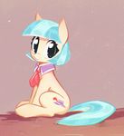  2017 blush coco_pommel_(mlp) collar cute cutie_mark cyan_hair earth_pony equine eyelashes female friendship_is_magic hair horse looking_at_viewer mammal mirroredsea multicolored_hair my_little_pony necktie pony simple_background sitting smile solo two_tone_hair 