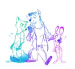  2016 3_toes anthro belt bendy_straw beverage canine cheek_tuft chezlizz clothed clothing digital_drawing_(artwork) digital_media_(artwork) dipstick_ears disney elbow_tufts fox fur gloves_(marking) group hands_in_pockets hi_res holding_cup hyena judy_hopps lagomorph male mammal markings nick_wilde pants pawpads rabbit shirt shorts signature simple_background size_difference socks_(marking) star straw t-shirt toes tuft watch white_background zootopia 