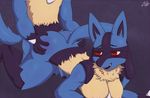  all_fours ambiguous_penetration anthro anthro_on_anthro big_breasts blush breasts butt cleavage clothed clothing cooliehigh doggystyle duo faceless_male fangs female female_focus from_behind_position fur hand_on_butt hi_res looking_back lucario male male/female male_penetrating nintendo nude open_mouth penetration pok&eacute;mon pok&eacute;mon_(species) red_eyes sex signature solo_focus video_games 