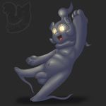  2_toes 4_fingers anthro anthrofied balls barefoot belly biped black_background flaccid glowing glowing_eyes grey_body grey_skin happy hi_res humanoid humanoid_penis legendary_pok&eacute;mon looking_at_viewer male marshadow navel nintendo nipples nude open_mouth partially_retracted_foreskin penis pok&eacute;mon pok&eacute;mon_(species) posexe raised_arm red_sclera short_stack shortstack simple_background slightly_chubby smile solo standing toes tongue uncut video_games watermark yellow_eyes 