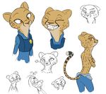 &lt;3 2017 anthro arthropod bulletproof_vest butterfly cheetah clothed clothing cute_fangs disney feline female fish insect kii_catano mammal marine mouth_hold police_uniform simple_background smile solo tggeko tongue tongue_out topless uniform white_background zootopia 