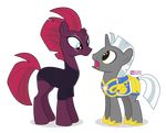  2017 alpha_channel armor broken_horn clothing dm29 duo equine eye_scar female friendship_is_magic horn larger_female male mammal my_little_pony my_little_pony_the_movie royal_guard_(mlp) scar simple_background size_difference tempest_shadow_(mlp) transparent_background unicorn 
