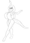  big_breasts breasts clothing female huge_breasts leotard lizard reptile samantha_brooks sarcolopter scalie solo 