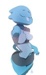  2017 4_fingers anthro blue_fur breasts butt cartoon_network cat digital_media_(artwork) eyes_closed feline female fur mammal mature_female musikalgenius nicole_watterson pose short_tail simple_background solo standing the_amazing_world_of_gumball whiskers white_background wide_hips 