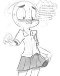  anthro blush bulge cartoon_network cat clothed clothing crossdressing cub erection erection_under_clothes feline gumball_watterson male mammal precum skirt text the_amazing_world_of_gumball whiskers young 