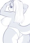  anthro big_breasts blush breasts cetacean clothed clothing female looking_at_viewer makeup mammal marine mascara monochrome nipples orca smile solo standing thick_thighs topless tsudamaku underwear voluptuous whale 