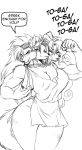  2015 3_heads anthro breasts canine cerberus chochi cleavage clothed clothing female hi_res mammal minerva_(spinnerette) multi_head muscular muscular_female nipple_bulge no_underwear skimpy solo spinnerette_(webcomic) toga wide_hips 