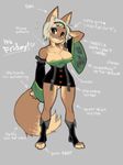  anthro areola_slip armwear big_breasts boots breasts brown_fur canine cleavage clothed clothing crybringer detached_sleeves female footwear fox friday_(crybringer) fur hair hairband mammal model_sheet solo standing toeless_boots 