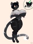  2017 barefoot big_breasts blush breasts cat clothing crossgender eyes_closed feline female fyxefox hair hat holding_breast hybrid mammal nipple_bulge panther party_hat shirt solo tank_top thick_thighs thumbs_up tiger torn_clothing under_boob voluptuous wide_hips 