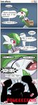  2017 absurd_res anthro breasts clothed clothing comic dialogue digital_media_(artwork) english_text female gardevoir green_hair hair hi_res humanoid mammal medicine nintendo open_mouth pok&eacute;mon pok&eacute;mon_(species) red_eyes rilex_lenov solo text video_games 