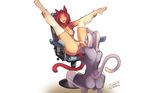  altera_(faust_sketcher) anal animal_ears breasts faust_sketcher final_fantasy final_fantasy_xiv green_eyes masturbation miqo&#039;te nipples photoshop purple_eyes purple_hair pussy red_hair tail thighhighs uncensored wet white yuniko_(faust_sketcher) 