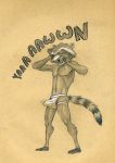  abs anthro bulge clothed clothing erection erection_under_clothes eyes_closed fur guardians_of_the_galaxy jockstrap male mammal marvel morning_wood mostly_nude muscular muscular_male nipples open_mouth pecs procyonid raccoon rocket_raccoon simple_background solo standing stretching teeth tenting tongue tush underwear yawn 