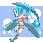  blue_eyes blue_hair gen_4_pokemon highres manaphy midriff personification pokemon shimaumayamada 