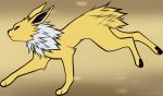  2019 ambiguous_gender angiewolf digital_media_(artwork) eeveelution feral fur jolteon nintendo paws pok&eacute;mon pok&eacute;mon_(species) simple_background solo standing video_games yellow_fur 