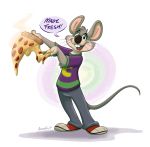  2019 anthro chuck_e_cheese clothed clothing food fur hi_res male mammal mascot mouse orlandofox pizza rodent solo 
