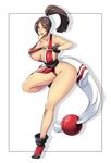  1girl areolae breasts devil-v fatal_fury highres king_of_fighters large_breasts nipple_slip shiranui_mai snk 