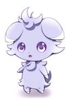  espurr full_body gen_6_pokemon highres looking_at_viewer no_humans open_mouth pokemon pokemon_(creature) simple_background standing white_background yuihiko 