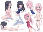  animal_ears armpits arms_behind_head arms_up ass bandeau bare_shoulders barefoot black_hair breasts brown_eyes camisole cat_ears cat_tail green_eyes kimagure_blue kneehighs leg_up leotard long_hair lying multiple_girls no_pants on_stomach one-piece_swimsuit open_mouth original panties pink_camisole pink_hair ponytail school_swimsuit short_hair sitting small_breasts smile spread_legs strap_slip strapless strapless_leotard swimsuit tail thigh_strap thighhighs topless underwear white_legwear white_panties 