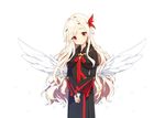  angel_wings bad_id bad_pixiv_id blonde_hair blush character_request closed_mouth eyebrows_visible_through_hair long_hair long_sleeves looking_at_viewer mabinogi red_eyes simple_background solo tp_(kido_94) very_long_hair white_background wings 
