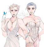  bad_id bad_pixiv_id blue_hair corset fate/grand_order fate_(series) genderswap genderswap_(mtf) green_eyes james_moriarty_(fate/grand_order) kanikaniland lingerie lipstick makeup multiple_girls old_woman sherlock_holmes_(fate/grand_order) underwear white_hair 