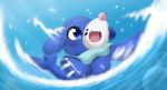  2019 blue_eyes digital_media_(artwork) fur looking_at_viewer mammal marine nintendo open_mouth papilrux pink_nose pinniped pok&eacute;mon pok&eacute;mon_(species) popplio seal smile solo video_games water 