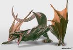  gamera_(series) giant_monster gyaos kaijuu monster rabidhowl roaring simple_background tail tongue tongue_out white_background wings 