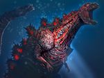  blood bubbles energy glowing godzilla godzilla_(series) no_humans ocean rabidhowl shin_godzilla toho_(film_company) underwater water 