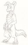  anthro claws deathclaw fallout monster reptile scalie skyfifer traditional_media_(artwork) video_games 
