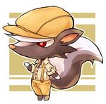  doubutsu_no_mori furry hat maguro_no_yukke male_focus red_eyes shank_(doubutsu_no_mori) skunk solo 