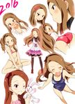  2016 :d :t ^_^ alternate_hairstyle arms_behind_back ass bare_shoulders barefoot bent_over bikini black_legwear blue_swimsuit blush breasts brown_hair buruma closed_eyes closed_mouth collarbone collared_shirt dress drill_hair flower grin gym_uniform hair_flower hair_ornament hairband head_tilt holding holding_stuffed_animal idolmaster idolmaster_(classic) long_hair looking_at_viewer looking_back minase_iori multiple_views navel no.gomesu number one-piece_swimsuit one_eye_closed open_mouth pink_bikini pink_dress pink_eyes profile shirt short_sleeves sitting small_breasts smile standing stuffed_animal stuffed_bunny stuffed_toy swimsuit thighhighs twin_drills v-shaped_eyebrows white_background white_shirt wing_collar zettai_ryouiki 