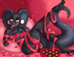  &lt;3 anthro blush candy chocolate food holidays ladypixelheart pillow reptile ribbons scalie snake valentine&#039;s_day 