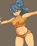  blue_eyes blue_hair breasts midriff navel npc_trainer pokemon pokemon_(game) pokemon_oras stuartpot 