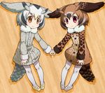  bad_id bad_twitter_id bangs bird_tail blush brown_eyes brown_hair closed_mouth dot_nose eurasian_eagle_owl_(kemono_friends) eyebrows_visible_through_hair fur_trim grey_footwear grey_hair grey_legwear head_wings highres holding_hands inactive_account interlocked_fingers kemono_friends long_sleeves looking_at_viewer mary_janes multiple_girls northern_white-faced_owl_(kemono_friends) pantyhose pigeon-toed red_eyes sakurabe_notosu shoes short_hair smile symmetry tail winter_clothes yellow_footwear 